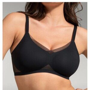 Honeylove Crossover Wireless Bra Black XL 38D DD(E) Mesh Support Comfort Top